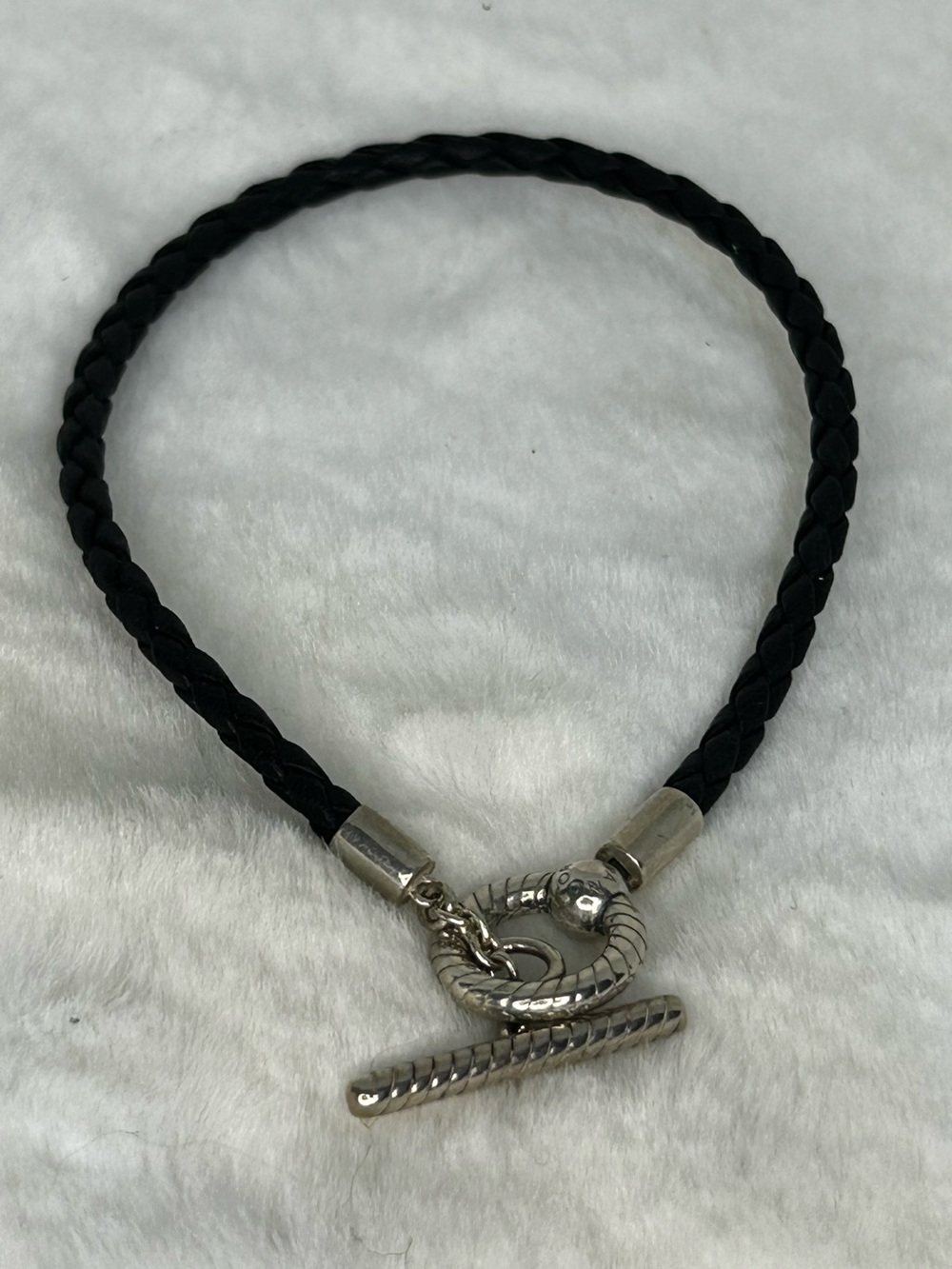 PANDORA MOMENTS BRAIDED LEATHER BRACELET WITH TOGGLE CLOSURE